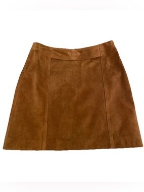VTG Banana Republic Short Suede Leather Skirt Lined Size 6 Festival Western Y2K
